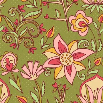 Seamless texture with flowers Stock Illustration