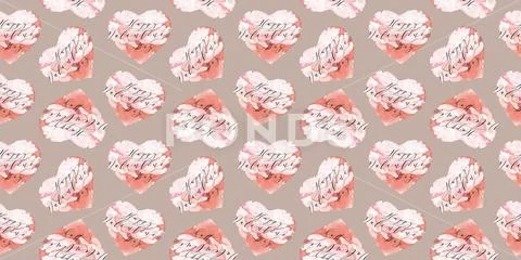 Seamless texture with funny hearts Hand drawn seamless background Stock Illustrationen