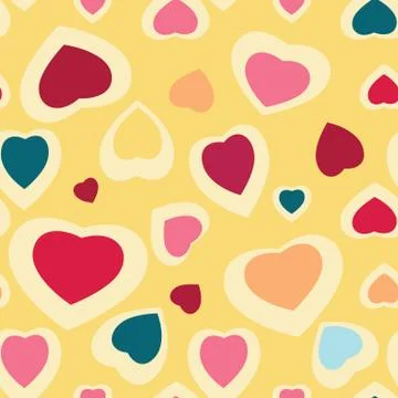 Seamless texture with funny hearts Stock-Illustration