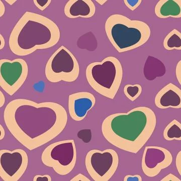 Seamless texture with funny hearts Stock-Illustration