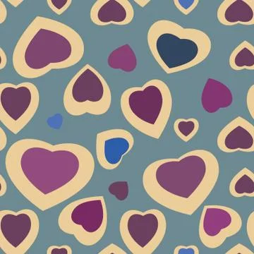 Seamless texture with funny hearts Stock-Illustration
