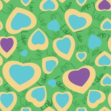 Seamless texture with funny hearts Stock-Illustration