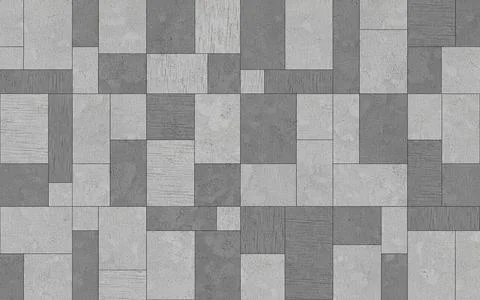 Seamless texture of a geometric floor pattern made of rectangular grey ston.. Stock Photos