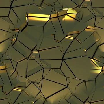 Seamless texture with golden elements. Dark yellow background.  Stockillustratie