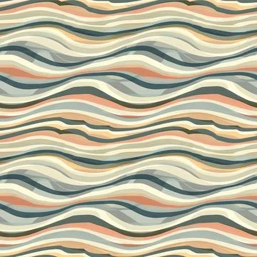 Seamless texture - harmonious abstract pattern characterized by sinuous waves Stock Illustration