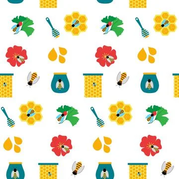 Seamless texture with honey Illustration