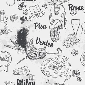 Seamless texture of italy Illustrazione stock