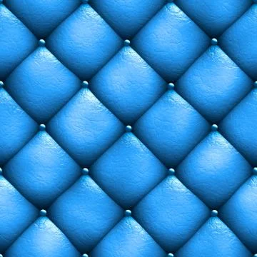 Seamless texture leather upholstery sofa blue. 3D illustration Illustrazione stock