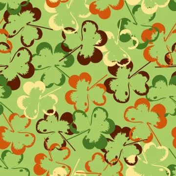 Seamless texture of leaves on green background Stock Illustration