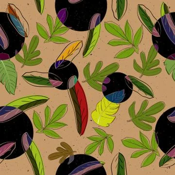 Seamless texture with leaves. Stock Illustration