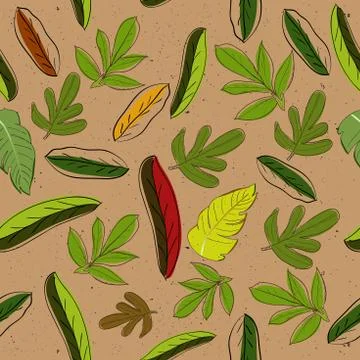 Seamless texture with leaves Stock Illustration
