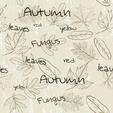 Seamless texture with leaves. Stock Illustration