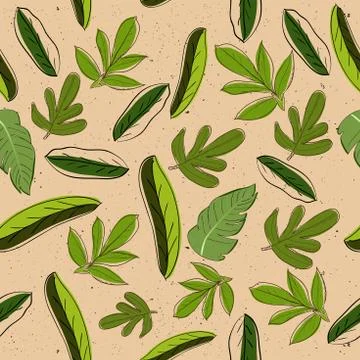 Seamless texture with leaves Stock Illustration