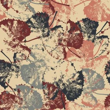 Seamless texture of leaves on light background Stock Illustration