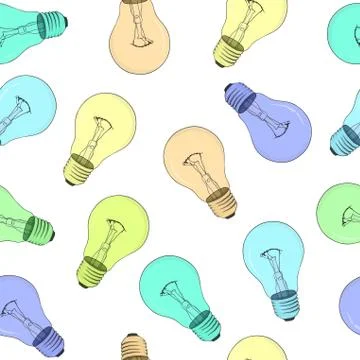 Seamless texture - light bulbs - vector eps8 Illustrazione stock