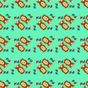 Seamless texture lion. Cute drawing Stock-Illustration