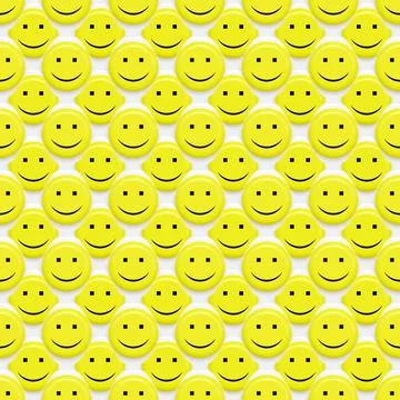 Seamless texture of many 3d yellow smiley faces seamless texture of many 3... Stock Photos