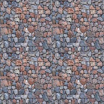 Seamless texture of masonry stone wall of natural multicolored stone of various Stock Photos