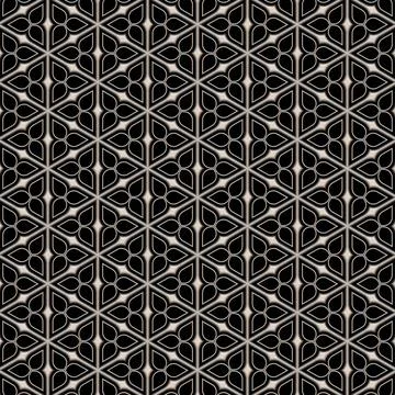 Seamless texture of metallic triangle shapes on black background seamless ... Foto stock
