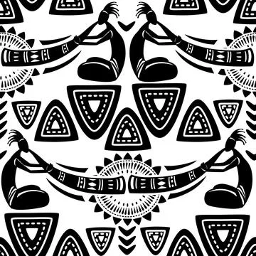 Seamless texture with musicians Stock Illustration