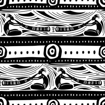 Seamless texture with musicians Stock Illustration