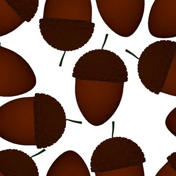 Seamless texture with nuts isolated on white background. Texture with realist Stock Illustration