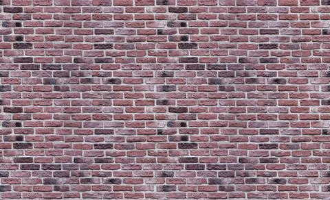 Seamless texture of old dark red brick wall, four fragments Foto stock