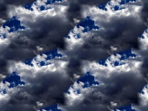 Seamless texture, pattern - dark storm clouds in the blue sky. Background for Foto stock