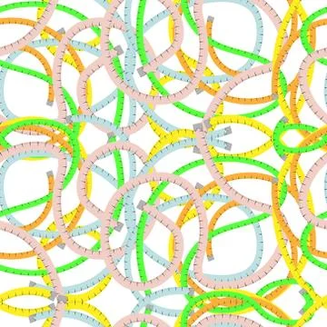 Seamless texture, pattern - an endless canvas of multi-colored tailor meters. Stock Illustration