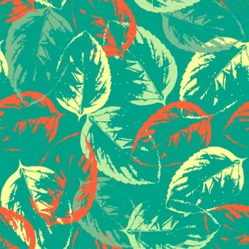 Seamless texture pattern of leaves Stock Illustration