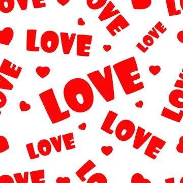 Seamless texture, pattern. love text, vector graphics. Valentine's Day イラスト素材