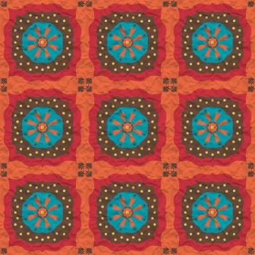 Seamless texture pattern on orange crumpled paper Stock Illustration