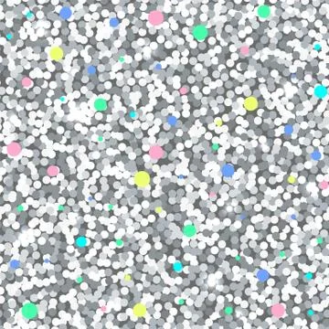 Seamless texture pattern of sparkling silver glitter in pastel tone. Stock Illustration