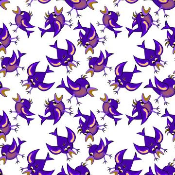 Seamless texture, pattern on a square background - birds Stock Illustration
