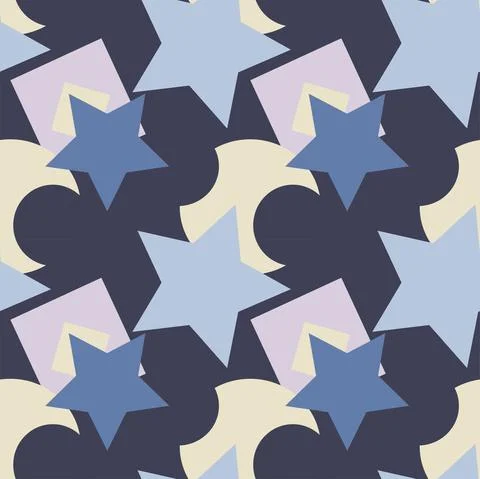 Seamless texture, pattern on a square background - colored geometric shapes - 스톡 일러스트