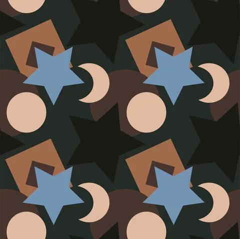 Seamless texture, pattern on a square background - colored geometric shapes - 스톡 일러스트