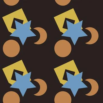 Seamless texture, pattern on a square background - colored geometric shapes - 스톡 일러스트