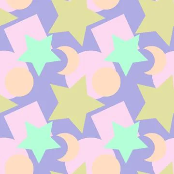 Seamless texture, pattern on a square background - colored geometric shapes - 스톡 일러스트