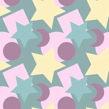 Seamless texture, pattern on a square background - colored geometric shapes - 스톡 일러스트