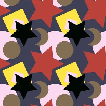 Seamless texture, pattern on a square background - colored geometric shapes - Illustrazione stock