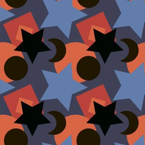 Seamless texture, pattern on a square background - colored geometric shapes - 스톡 일러스트