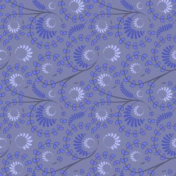 Seamless texture, pattern on a square background - flowers and leaves. Styling. Illustrazione stock