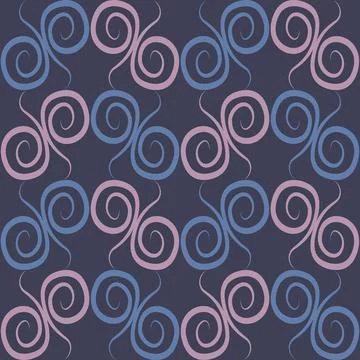 Seamless texture, pattern on a square background - colored curls. Abstraction. Illustrazione stock