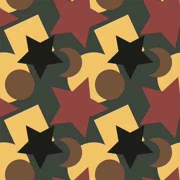 Seamless texture, pattern on a square background - colored geometric shapes - Illustrazione stock