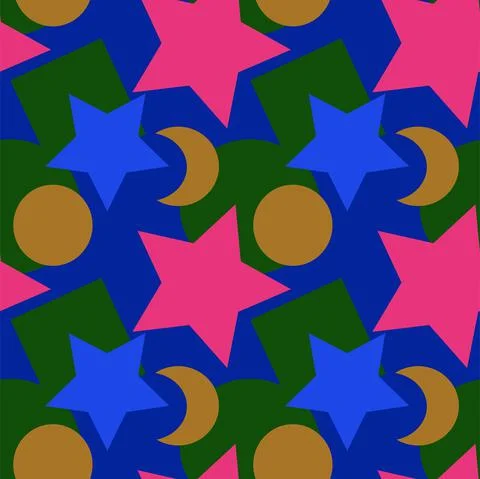 Seamless texture, pattern on a square background - colored geometric shapes - 스톡 일러스트