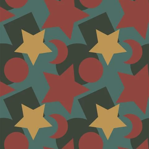 Seamless texture, pattern on a square background - colored geometric shapes - 스톡 일러스트