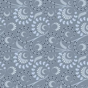 Seamless texture, pattern on a square background - flowers and leaves. Stylin Stock Illustration