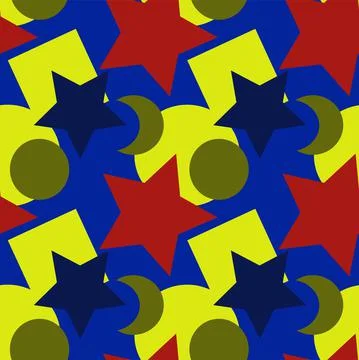 Seamless texture, pattern on a square background - colored geometric shapes - 스톡 일러스트