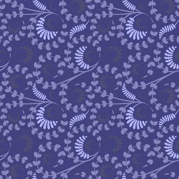 Seamless texture, pattern on a square background - flowers and leaves. Stylin Stock Illustration