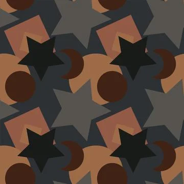 Seamless texture, pattern on a square background - colored geometric shapes - 스톡 일러스트